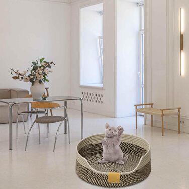 Килимок-ліжко для котів, 40 см, складаний кошик-гніздо, дихаюче ліжко для домашніх тварин, стійке до подряпин, універсальне котяче ліжко (M, чорно-хакі)