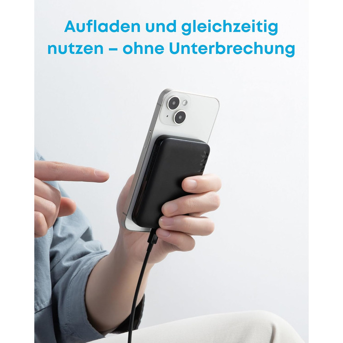 Anker PowerCore Magnetic 5K: бездротова батарея 5000mAh для iPhone 17/16/15/14/13/12 (Чорний)