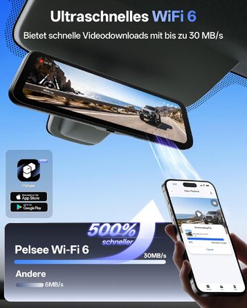 Відеореєстратор-дзеркало Pelsee S12 Native 4K + 2.5K, 12