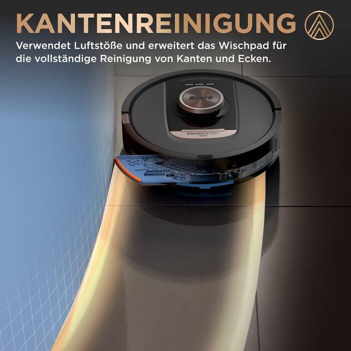 Робот-пилосос Shark PowerDetect 2-в-1 з функцією миття, NeverTouch Pro, самостійне очищення на 60 днів, 3D/LiDAR навігація, NeverStuck, керування через додаток, чорний RV2800ZEEU, 2 щітки, антимікробні подушечки, 1 капсула