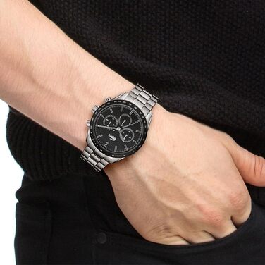 Чоловічий годинник Lacoste Boston Chronograph: шкіряний або металевий браслет, чорний циферблат