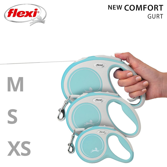 Flexi Comfort L рулетка для собак до 50 кг, 8 м, світло-блакитна