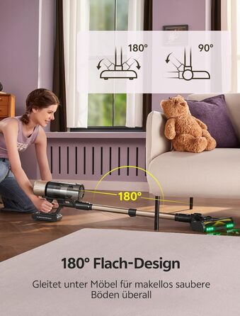 Бездротовий пилосос Ultenic U15 з акумулятором, 50000Pa, 580W, 65хв, GreenEye, антизаплутувальна щітка, телескопічна труба, для килимів, твердих поверхонь та шерсті тварин, золотий