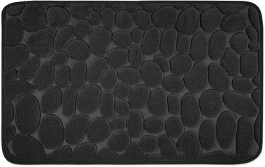 Memory Foam Bathroom Rug - Non-Slip Washable & Quick-Drying Bath Mat - 50x80 cm Black