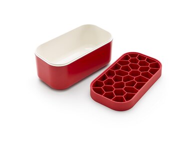 Форма для льоду Lékué Eiswürfelbox, червона, 12x22x8 см
