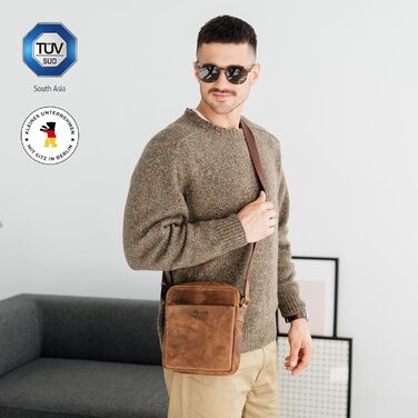 Чоловіча сумка через плече Berliner Bags Tom з натуральної шкіри (Earth, M)