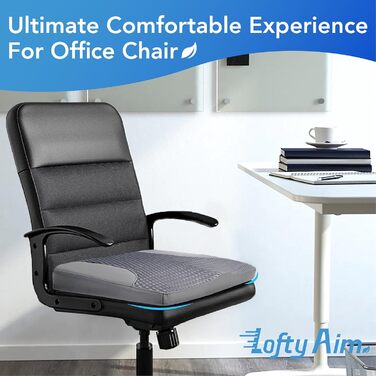 Подушка для сидіння в авто з Memory Foam для спини та куприка, шкіряна, 4D сітка, темно-сіра