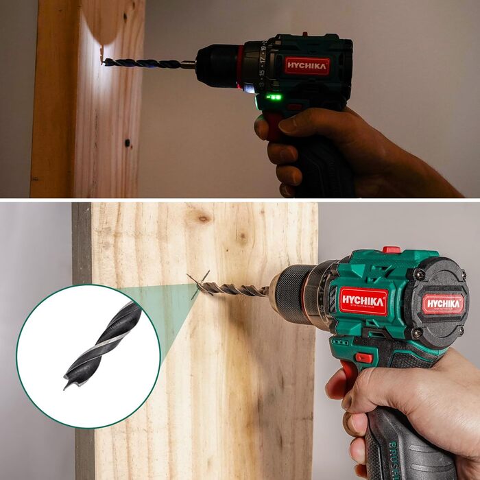 Акумуляторна дриль-шуруповерт HYCHIKA NBT-CD-16.8A-BL: 45Nm, 23+1 момент, 53 шт. аксесуарів, LED, 1500mAh