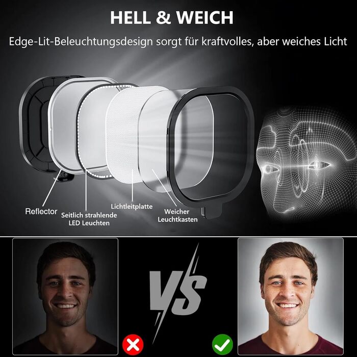 Світлодіодна лампа настільна з регулюванням яскравості, захистом для очей, 3 режими кольору, сенсорне керування, пам'ять, 15W, поворотний кріплення, чорний колір, 1 шт.