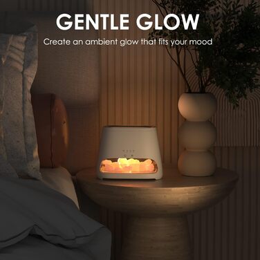 SALKING Аромадифузор 2-в-1 з підсвічуванням, ефект полум'я, для ефірних олій, 150 мл (білий)