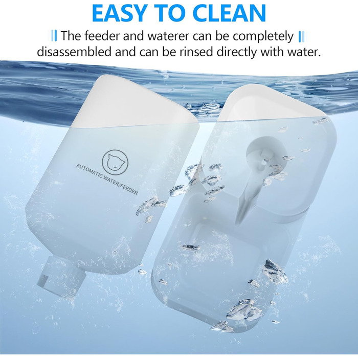 Автоматичний годівниця для котів Dreamhigh® з резервуаром 2.1 кг та диспенсер для води для собак 3.8 л, без електроживлення, без PBA, білий