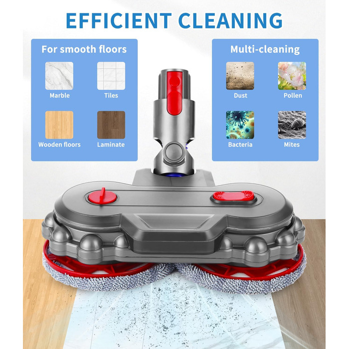 Насадка для миття підлоги Dyson V7/V8/V10/V11/V15, замінні частини, електричний мийник з баком, контейнер та 6 насадок