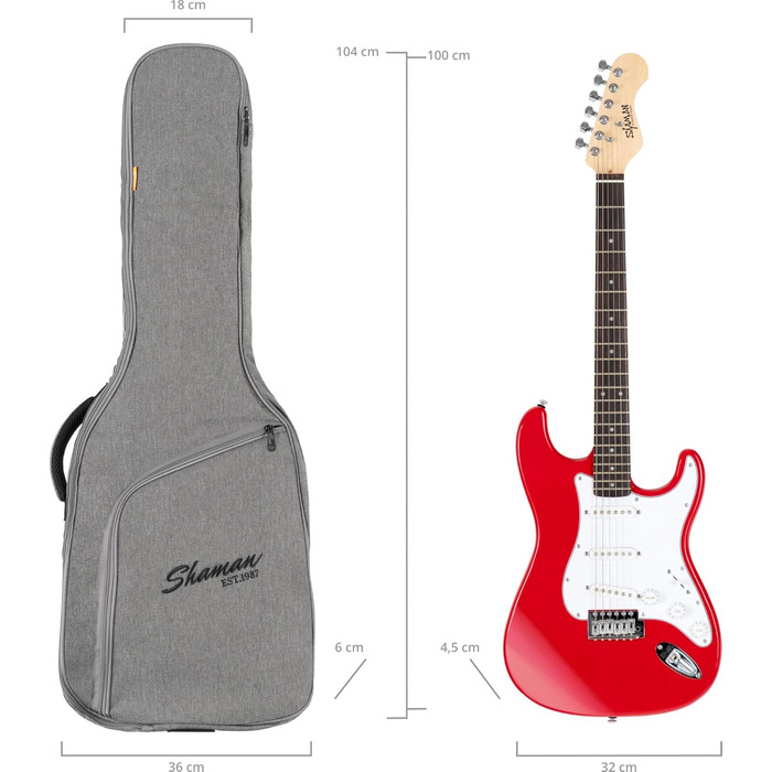 Шейман WGB-115 GY Преміум-лайн Гітарний кейс для акустичної гітари (та електрогітари) - Водовідштовхувальне та міцне покриття, регульовані ремені, сумка-органайзер