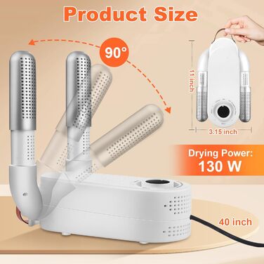 Електрична сушарка для взуття NZQXJXZ з таймером, складана, для рукавичок, антибактеріальна (EU-штекер)