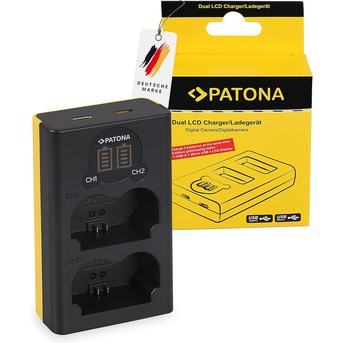 PATONA Akku NP-W235 для камери (2600 mAh) з USB Дисплеєм DUAL LCD - сумісний з USB-C та Micro-USB