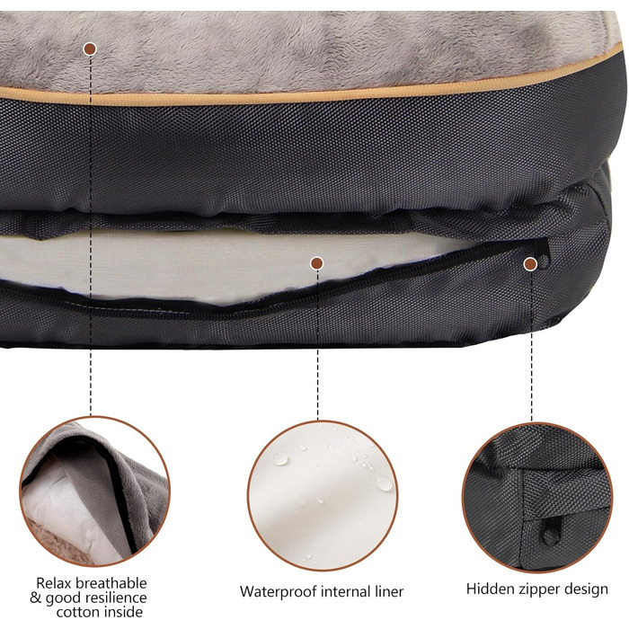 JOYELF XLarge Memory Foam Dog Bed, Orthopedic Dog Bed & Sofa with Removable, Washable Cover and Squeaky Toy as a Gift