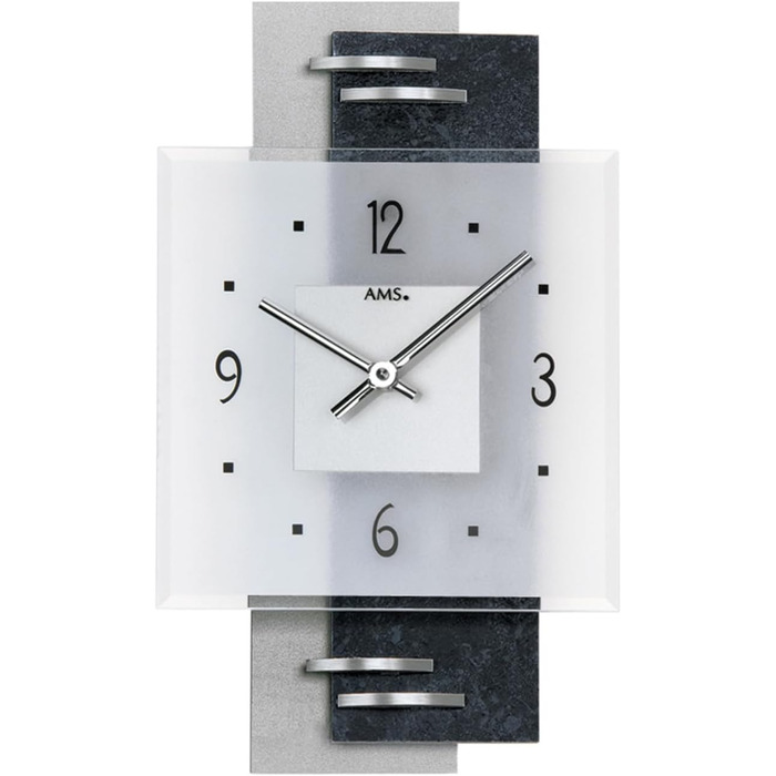 AMS Quartz Wall Clock, Wood, Multicolor, 22 x 35 x 5 cm