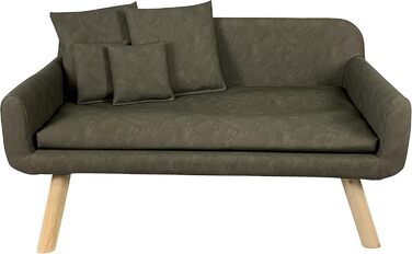 Диван для собак Тільда, штучна шкіра, ефект потертості, бежевий, 103x58x50 см