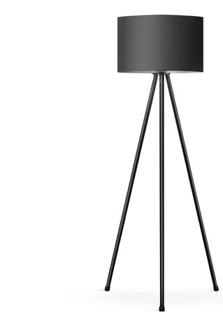 LED торшер Tomons з регулюванням яскравості, чорний. Сучасний дизайн з металевим триногим триподом. Підходить для вітальні та спальні.