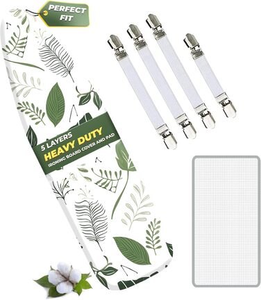 Чохол для прасувальної дошки EcoNour, маленький, білий та зелений