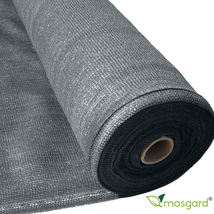 Сітка затінююча Masgard 150 г/м² 2x10 м антрацит для захисту від сонця, вітру та сторонніх поглядів, щільність 90%