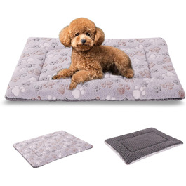 BVAGSS Orthopedic Dog Bed, Washable Dog Cushion Fluffy Dog Mat, Reversible Soft and Warm Dog Bed for Small, Medium, Large Dogs XH079 (60x45x4cm, Grey Paw)