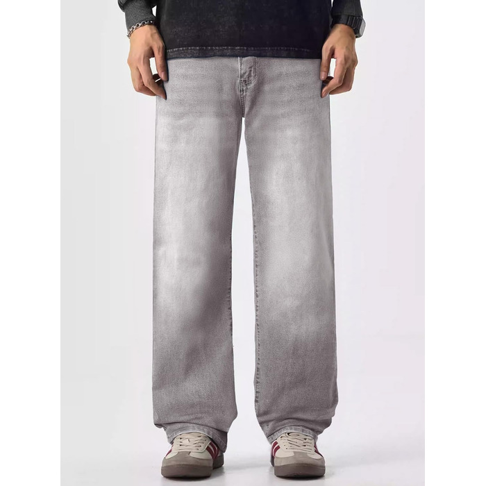 Джинси чоловічі JMIERR Baggy широкі, еластичні, вінтаж Y2K, світло-сірі, 3XL