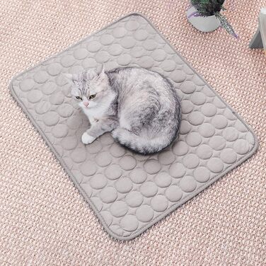 Килимок охолоджуючий для собак 150x100 см, самоохолоджуючий, для собак та котів, миючий, сірий (M)