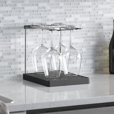 Сушарка для келихів Kohler K-8628-CHR антрацит, металева підставка для вина та келихів