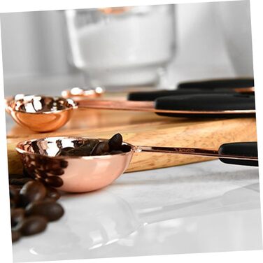 Cieeo 3-Piece Measuring Spoon Set in Rose Gold - Kitchen Helper Set, Kitchen Utensil Set, Baking Accessories Set, Wooden Spoon Set, Measuring Cup, Cocktail Spoon, Kitchen Accessories, Stainless Steel, Rose Gold