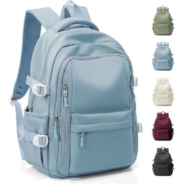 Шкільний рюкзак HYC00 для дівчаток та хлопчиків-підлітків, водонепроникний, з відділенням для 14-дюймового ноутбука, casual, для подорожей та навчання, M4-зелений (M7-світло-блакитний)