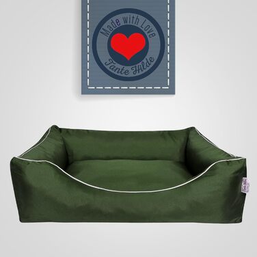 Aunt Hilde Dog Bed Norderney XXXL (120x90x25) Green – Washable, Robust and Comfortable Dog Bed & Dog Basket in Various Sizes – Ideal for large dogs e.g. German Shepherd, Ridgeback (L 100 x W 80 x H 25 cm, Green)