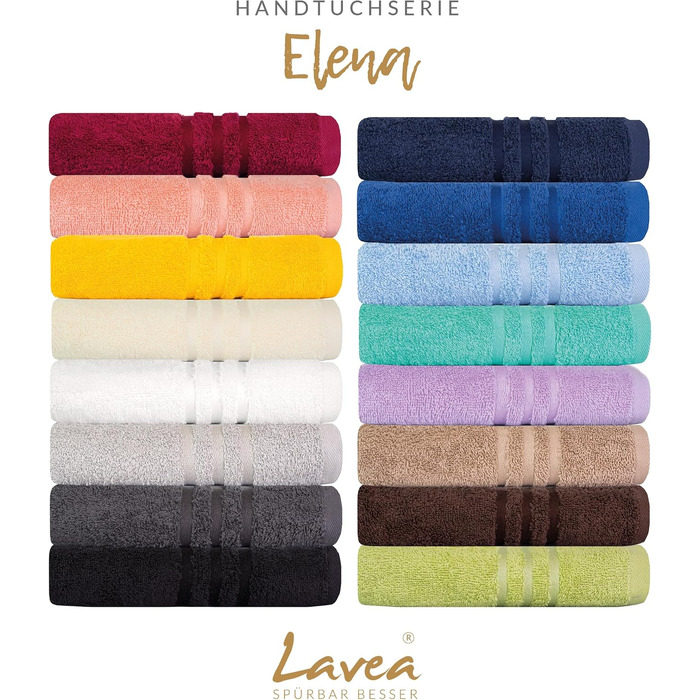 Набір махрових рушників Lavea Elena з 100% бавовни, 10 предметів, бірюзовий: 4 рушники для рук, 2 банні рушники, 2 гостьові рушники, 2 рукавички для вмивання