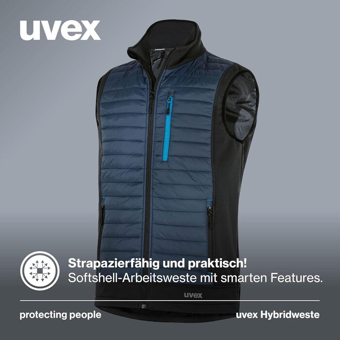 Жилет Uvex tune-up чоловічий гібридний - степна жилетка - міцна робоча жилетка, розмір L, темно-синій