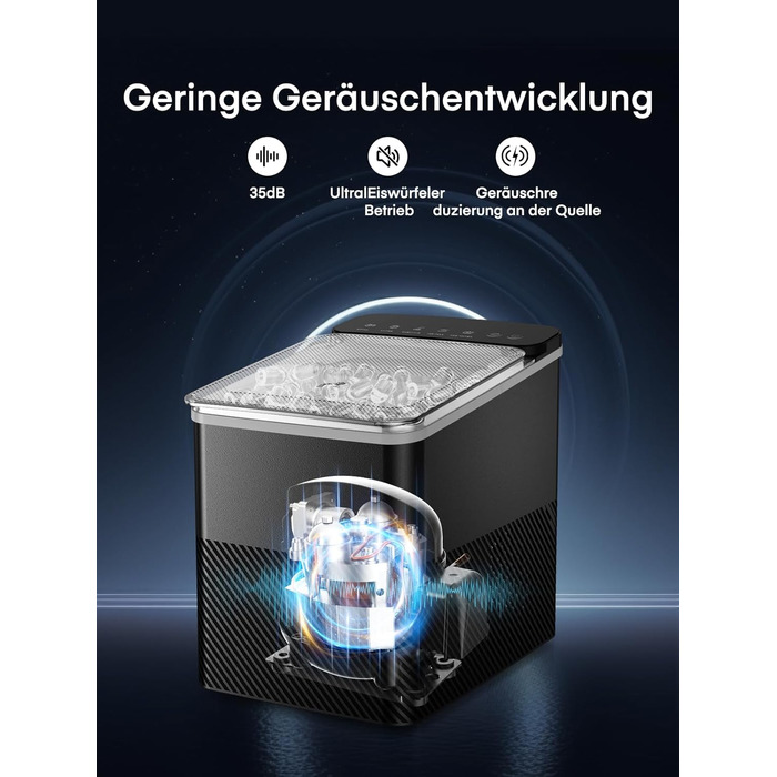 Машина для приготування льоду FOHERE, 14 кг/24 год, 9 кубиків за 5 хвилин, самоочисна, з лопаткою та кошиком, 2 розміри кубиків, для дому/офісу/бару/RV