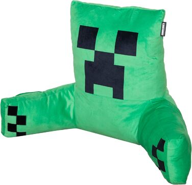 Подушка для читання Minecraft Creeper, оксамитова, з наповнювачем, із підлокітниками, зелена, Phoenix Group AG