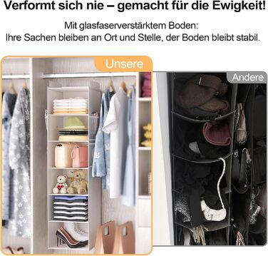 Організатор для шафи Extra tief – 6-ярусний, з 4 кишеньками з сітки, для дому, студентського гуртожитку, кемпінгу, економія місця