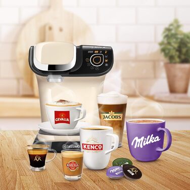 Кавомашина Tassimo My Way 2 TAS6502 з фільтром для води, понад 70 напоїв, персоналізація, великий вибір кави, проста у використанні, 1500 Вт (кремовий, з фільтром, single)
