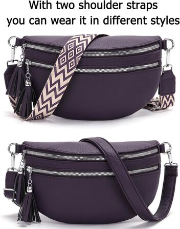 Сумка на пояс жіноча бежева, кросбоді, середнього розміру з відділенням для карт та 2 ремінцями - Lila