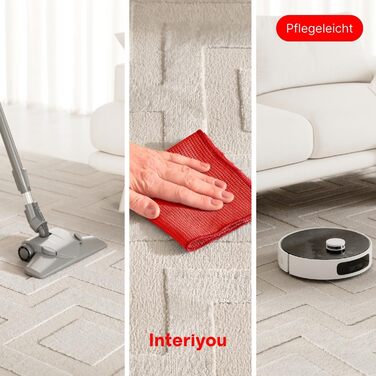 Килим Interiyou для вітальні/спальні/дитячої Cannes, 120x170 см, кремовий, короткий ворс, скандинавський бохо-стиль, геометричний малюнок