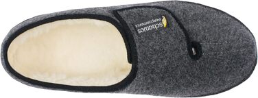 Чоловічі фетрові домашні тапочки Schawos 6064, теплі, з вовняним утеплювачем, неслизькі, на липучці, 41 EU, темно-сірі