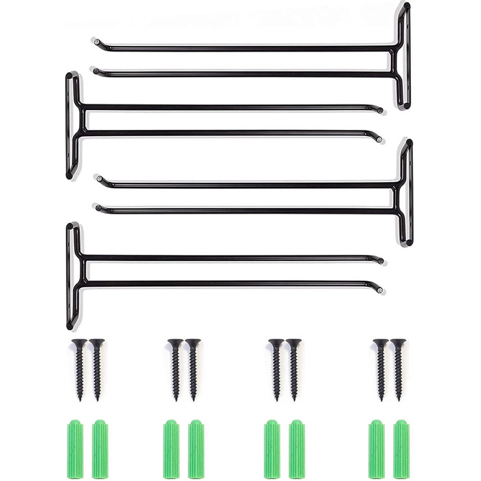 Настінні полиці для келихів MOCOBO (4 шт.), чорні, 30 см - органайзер для кухні