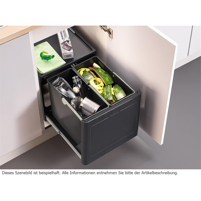 Система для сортування сміття BLANCO Botton Pro 45/2, ручна, 2 відра по 13 л для шафи 45 см