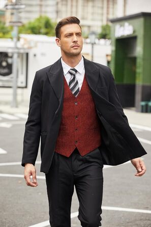 Жилет чоловічий COOFANDY для вечірок, ділових зустрічей та свят, колір бордовий (L)