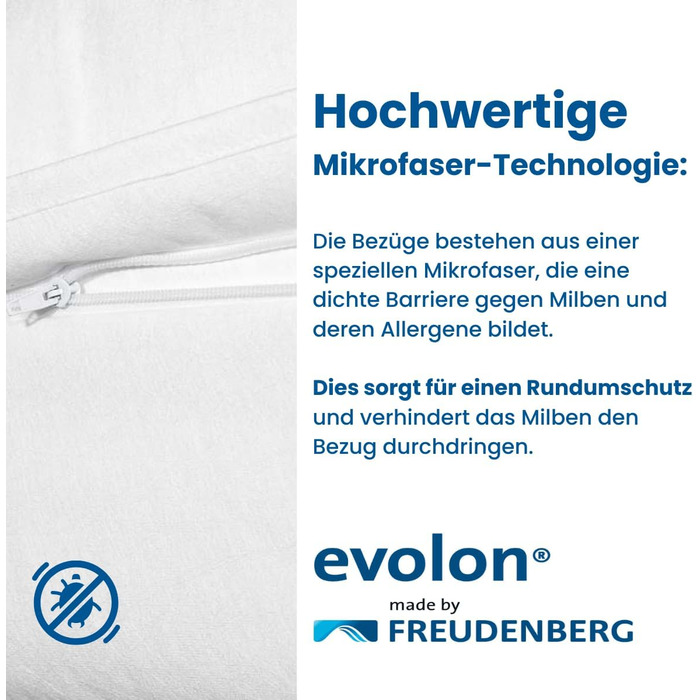 Softsan Protect Plus Mattress Cover, mite-proof 90x200x25 cm, height 25 cm, encasing, dust mite protection for house dust allergy sufferers, mite feces-proof, white