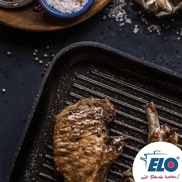 Пан з антипригарним покриттям ELO Belugo 28 см з нержавіючої сталі – сковорода для індукційних плит, чорна, з покриттям ELODUR® Select (без PFAS)