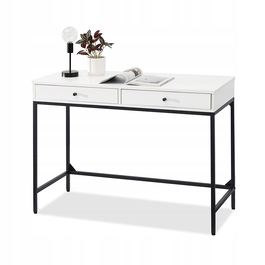 Прямокутний письмовий стіл Mebel-Partner 110 x 48 x 76 см, білий/чорний