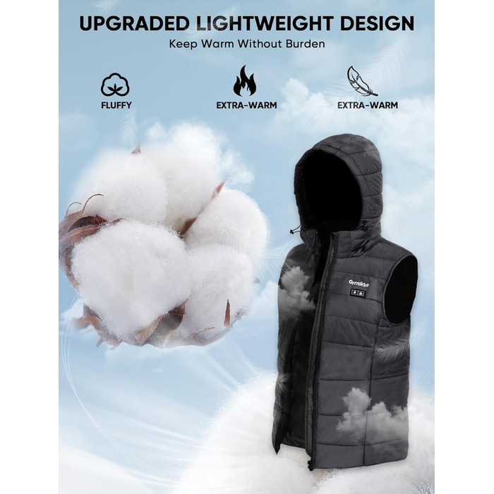 Обогреваемый жилет для женщин и мужчин с аккумулятором 16000mAh - теплая жилетка з підігрівом для холодної погоди