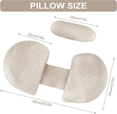 Вагітний подушка SHANNA U-подібної форми, подушка для сну на боці, подушка для годування, з м'яким покриттям Minky Dot, велика подушка для сну, подушка для комфорту, подушка для тіла (бамбук хакі, мала)