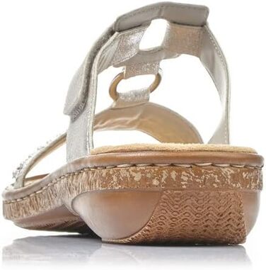 Пантолети Rieker 628M6 сріблясті жіночі Slip-On, розмір 41 EU